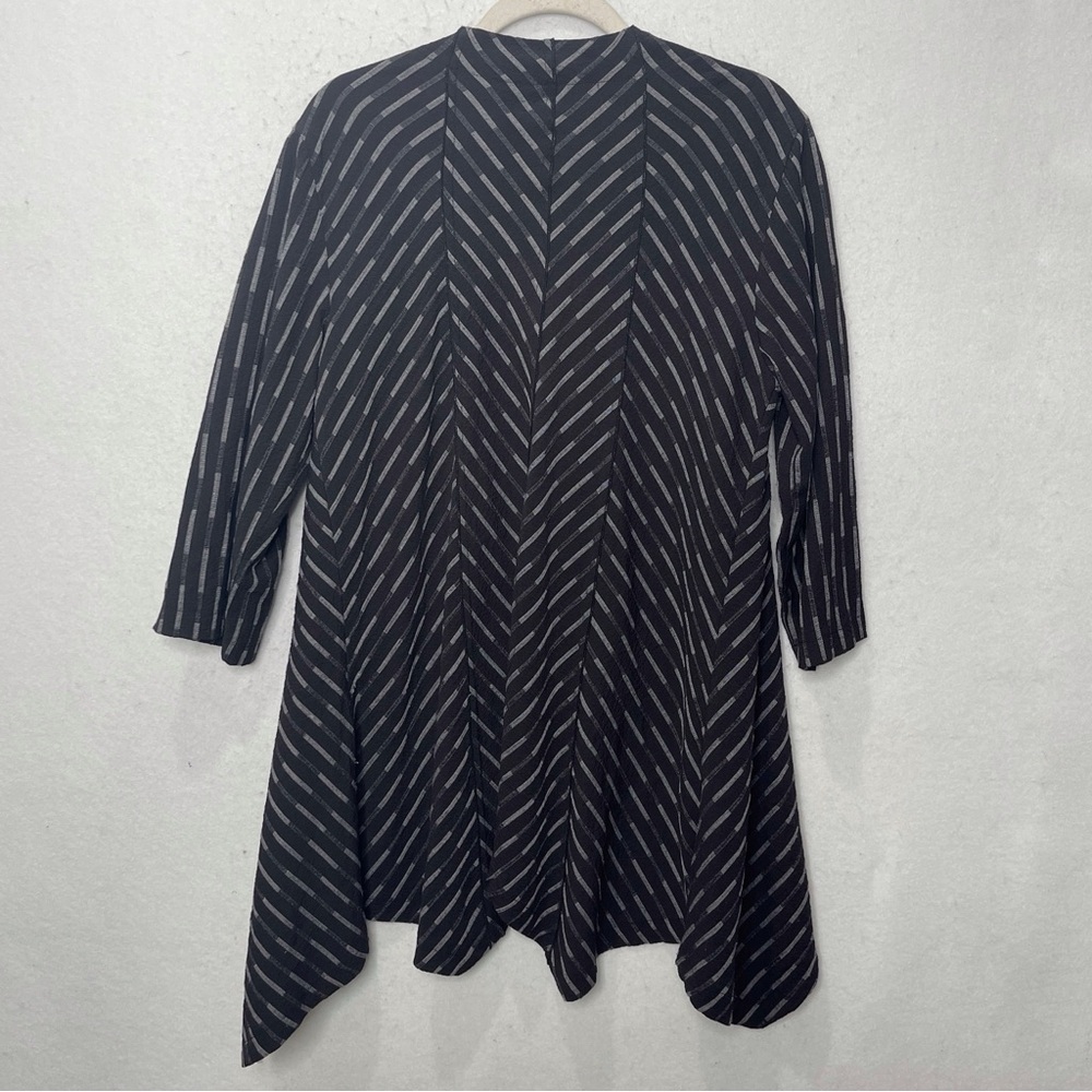 Habitat Crepe Open Shark Bite Long Blazer Cardigan Size Medium Artsy - Picture 2 of 6
